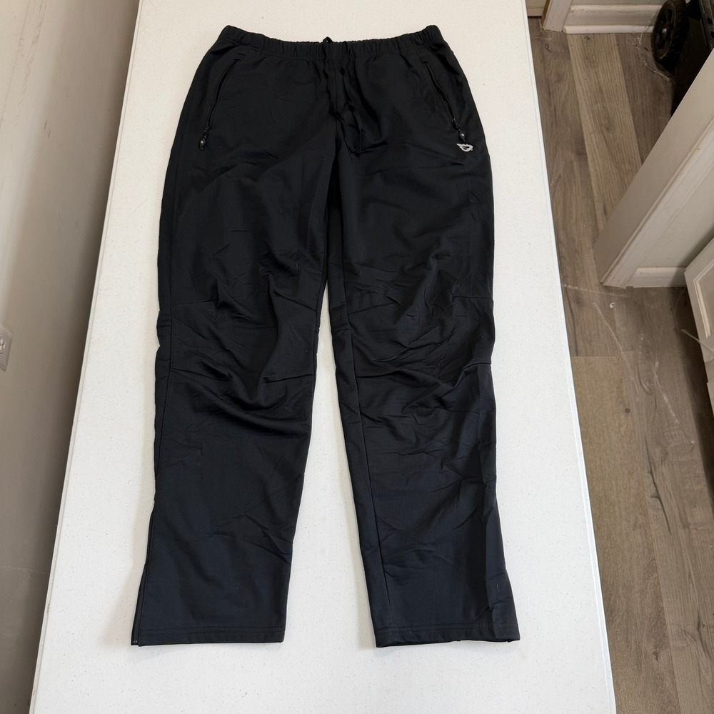 Baleaf Mens XL Black Thermal Fleece Lined Windproff Cycling Pants Ankle Zip